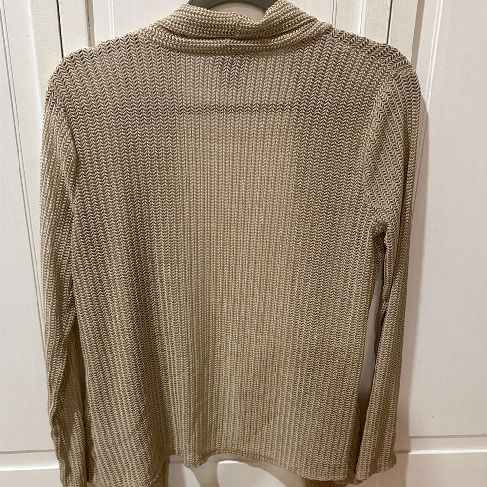 2 Cardigans Laura Scott Taupe Open-Front Lightweight and black Uniqlo Size Large - Picture 5 of 9